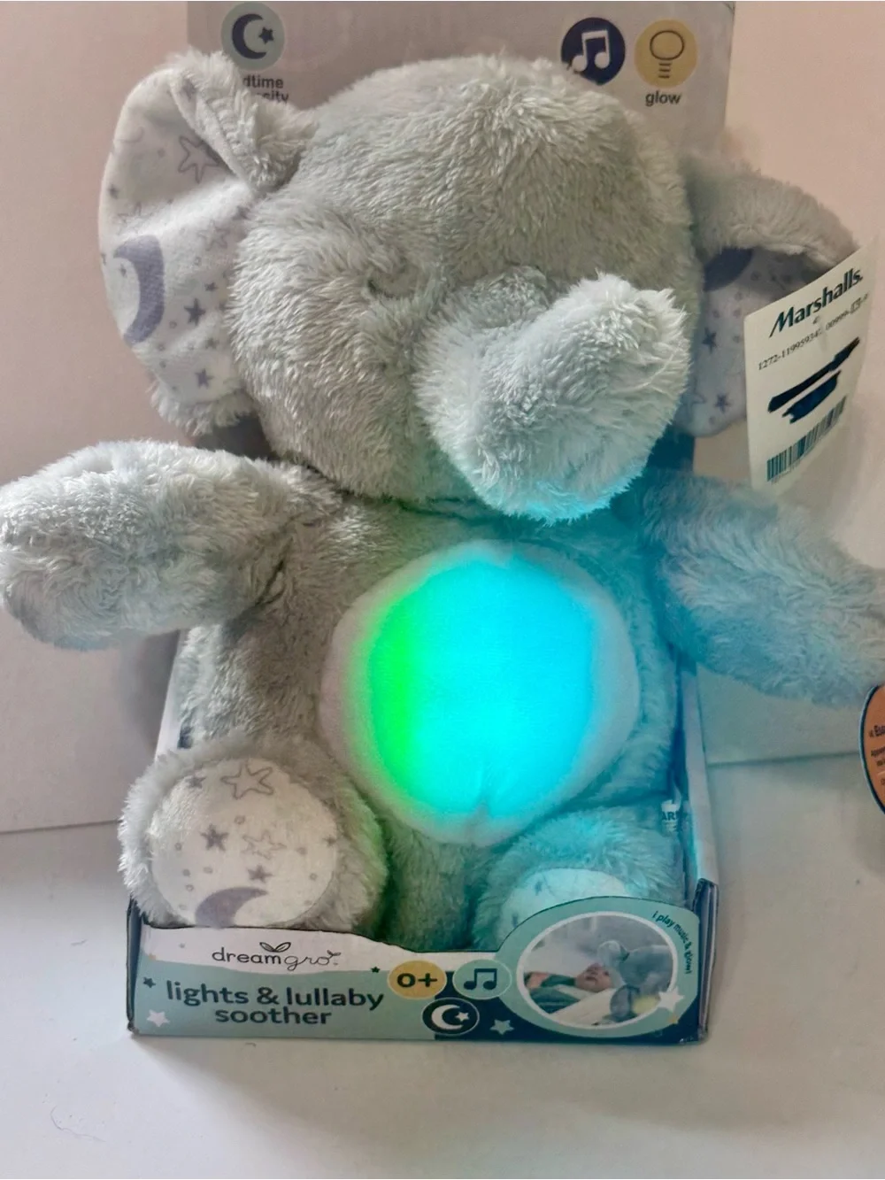 DreamGro Elephant Light & Lullaby Soother